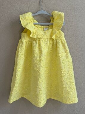 NWOT Janie and Jack girls Yellow Knit Jacquard Floral Dress